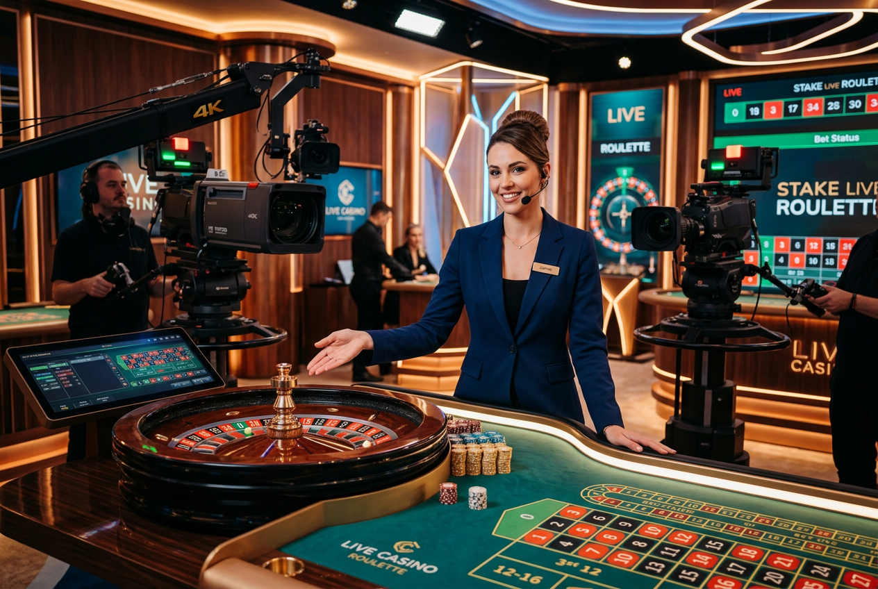 Profesionální live casino studio v elegantním německém stylu